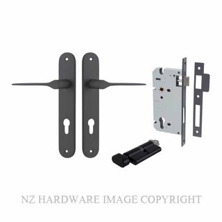 IVER 12770KENTR60KT COMO OVAL KEY-TURN ENTRANCE LOCK KITSET MATT BLACK
