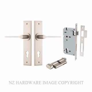 IVER 14758KENTR60KT COMO CHAMFERED KEY-TURN ENTRANCE LOCK KITSET SATIN NICKEL