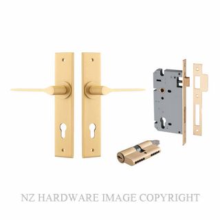 IVER 15258KENTR60KK COMO CHAMFERED KEY-KEY ENTRANCE LOCK KITSET BRUSHED BRASS