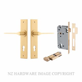 IVER 15258KENTR60KT COMO CHAMFERED KEY-TURN ENTRANCE LOCK KITSET BRUSHED BRASS