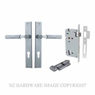 IVER 12252KENTR60KT BRUNSWICK RECTANGULAR KEY-TURN ENTRANCE LOCK KITSET BRUSHED CHROME