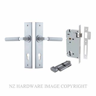 IVER 12296KENTR60KT BRUNSWICK CHAMFERED KEY-TURN ENTRANCE LOCK KITSET BRUSHED CHROME