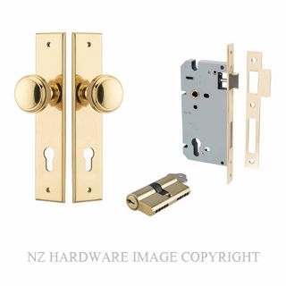 IVER 10321KENTR60KK PADDINGTON CHAMFERED KEY-KEY ENTRANCE LOCK KITSET POLISHED BRASS