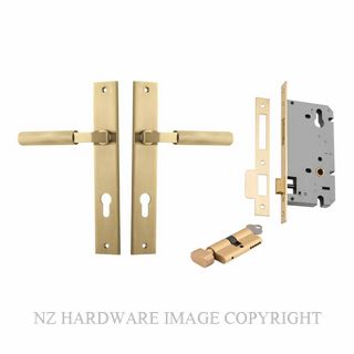 IVER 16252KENTR60KT BRUNSWICK RECTANGULAR KEY-TURN ENTRANCE LOCK KITSET BRUSHED GOLD PVD