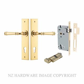 IVER 10286KENTR60KT VERONA CHAMFERED KEY-TURN ENTRANCE LOCK KITSET POLISHED BRASS