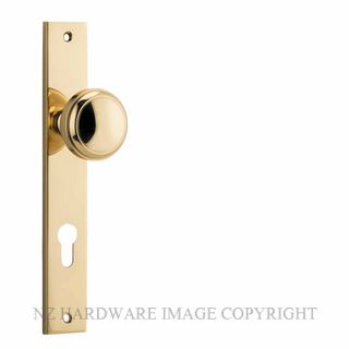 IVER 10320E85 PADDINGTON KNOB ON RECTANGULAR  PLATE POLISHED BRASS