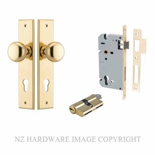 IVER 10446KENTR60KK CAMBRIDGE CHAMFERED KEY-KEY ENTRANCE LOCK KITSET POLISHED BRASS
