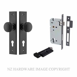 IVER 12831KENTR60KT PADDINGTON CHAMFERED KEY-TURN ENTRANCE LOCK KITSET MATT BLACK