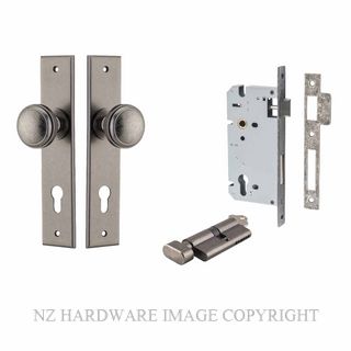 IVER 13831KENTR60KT PADDINGTON CHAMFERED KEY-TURN ENTRANCE LOCK KITSET DISTRESSED NICKEL