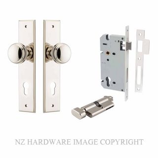 IVER 14331KENTR60KT PADDINGTON CHAMFERED KEY-TURN ENTRANCE LOCK KITSET POLISHED NICKEL