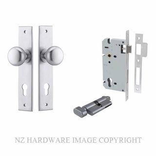 IVER 12446KENTR60KT CAMBRIDGE CHAMFERED KEY-TURN ENTRANCE LOCK KITSET BRUSHED CHROME