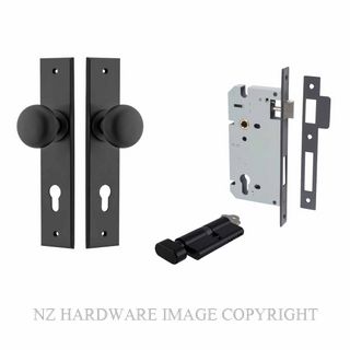 IVER 12946KENTR60KT CAMBRIDGE CHAMFERED KEY-TURN ENTRANCE LOCK KITSET MATT BLACK