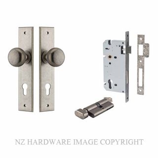 IVER 13946KENTR60KT CAMBRIDGE CHAMFERED KEY-TURN ENTRANCE LOCK KITSET DISTRESSED NICKEL
