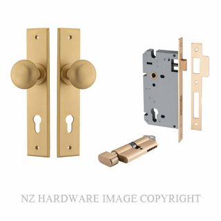 IVER 15446KENTR60KT CAMBRIDGE CHAMFERED KEY-TURN ENTRANCE LOCK KITSET BRUSHED BRASS
