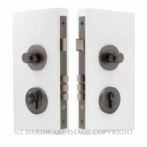 WINDSOR 1550 GN NIDO DOUBLE TURN LOCK KIT PLAIN GRAPHITE NICKEL