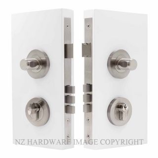 WINDSOR 1550 BN NIDO DOUBLE TURN LOCK KIT PLAIN BRUSJED NICKEL