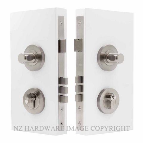 WINDSOR 1550 BN NIDO DOUBLE TURN LOCK KIT PLAIN BRUSHED NICKEL
