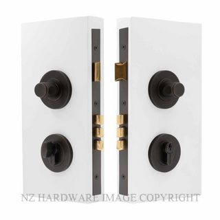 WINDSOR 1550 DRB NIDO DOUBLE TURN LOCK KIT PLAIN DARK ROMAN BRASS