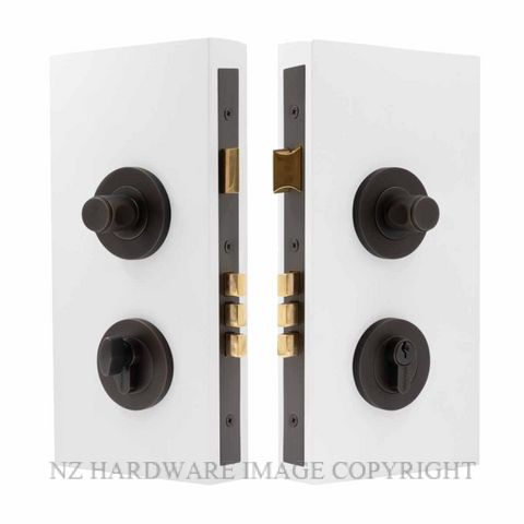 WINDSOR 1550 DRB NIDO DOUBLE TURN LOCK KIT PLAIN DARK ROMAN BRASS