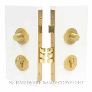 WINDSOR 1550 MSB NIDO DOUBLE TURN LOCK KIT PLAIN MATT SATIN BRASS