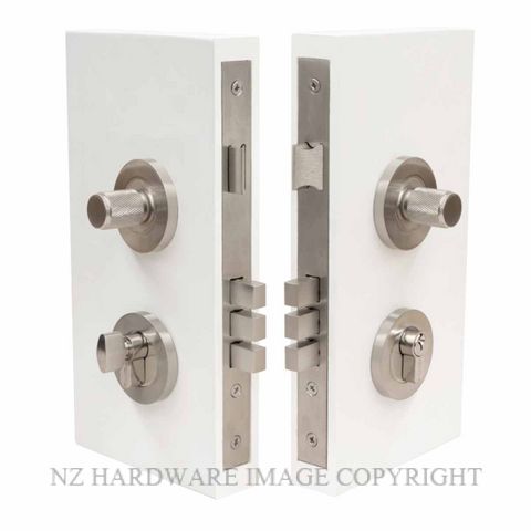 WINDSOR 1551 BN NIDO DOUBLE TURN LOCK KIT DIAMOND KNURL BRUSHED NICKEL