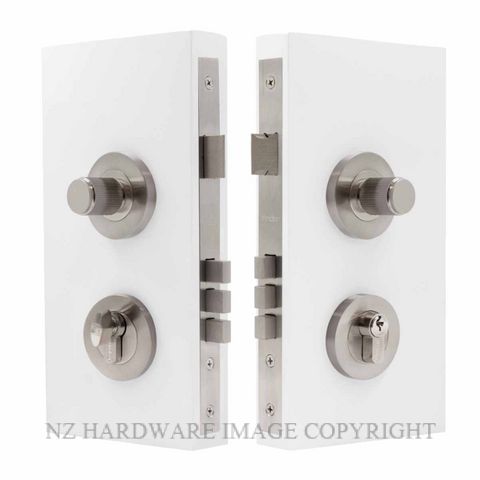 WINDSOR 1552 BN NIDO DOUBLE TURN LOCK KIT LINEAR KNURL BRUSHED NICKEL