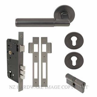 WINDSOR 8470 GN NIDO LUMINA PLAIN ROUND ROSE ENTRANCE SET K/K GRAPHITE NICKEL