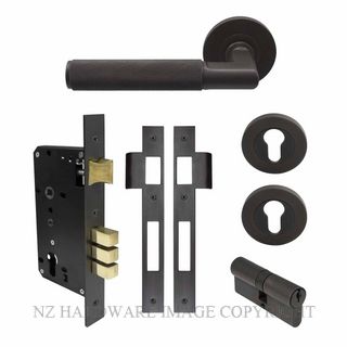 WINDSOR 8471 DRB NIDO LUMINA DIAMOND KNURL ROUND ROSE ENTRANCE SET K/K DARK ROMAN BRASS
