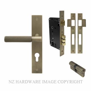 WINDSOR 8478 RB NIDO VERGE DIAMOND KNURL LONG PLATE ENTRANCE SET K/K ROMAN BRASS