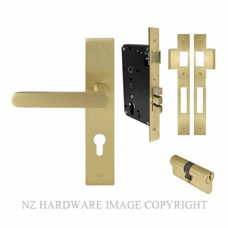 WINDSOR 8479 MSB NIDO MODELLA LONG PLATE ENTRANCE SET K/K MATT SATIN BRASS