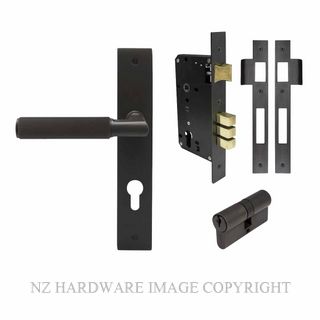 WINDSOR 8480 DRB NIDO LUMINA LINEAR KNURL LONG PLATE ENTRANCE SET K/K DARK ROMAN BRASS