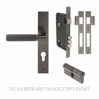 WINDSOR 8480 GN NIDO LUMINA LINEAR KNURL LONG PLATE ENTRANCE SET K/K GRAPHITE NICKEL
