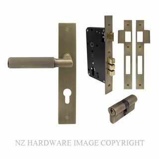 WINDSOR 8480 RB NIDO LUMINA LINEAR KNURL LONG PLATE ENTRANCE SET K/K ROMAN BRASS