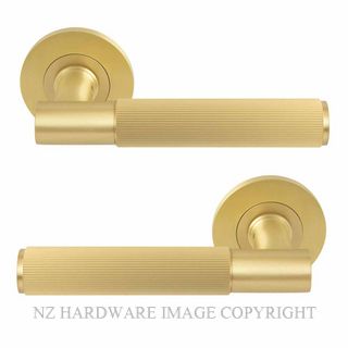 WINDSOR 8482M-MSB NIDO VERGE LINEAR KNURL ROUND ROSE LATCH MAGNETIC MATT SATIN BRASS