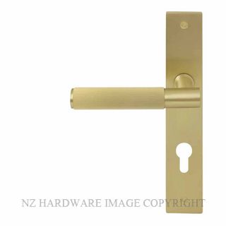WINDSOR 8483 E85 MSB NIDO VERGE LINEAR KNURL LEVER ON E85 PLATE SET MATT SATIN BRASS