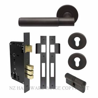 WINDSOR 8472 DRB NIDO VERGE PLAIN ROUND ROSE ENTRANCE SET K/K DARK ROMAN BRASS