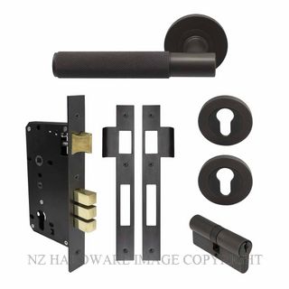 WINDSOR 8473 DRB NIDO VERGE DIAMOND KNURL ROUND ROSE ENTRANCE SET K/K DARK ROMAN BRASS