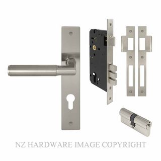 WINDSOR 8475 BN NIDO LUMINA PLAIN LONG PLATE ENTRANCE SET K/K BRUSHED NICKEL