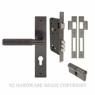 WINDSOR 8476 GN NIDO LUMINA DIAMOND KNURL LONG PLATE ENTRANCE SET K/K GRAPHITE NICKEL