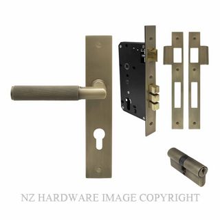 WINDSOR 8476 RB NIDO LUMINA DIAMOND KNURL LONG PLATE ENTRANCE SET K/K ROMAN BRASS