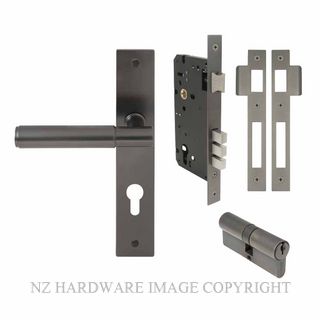 WINDSOR 8477 GN NIDO VERGE PLAIN LONG PLATE ENTRANCE SET K/K GRAPHITE NICKEL