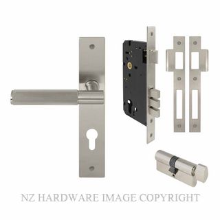 WINDSOR 8486 BN NIDO VERGE LINEAR KNURL LONG PLATE ENTRANCE SET BRUSHED NICKEL