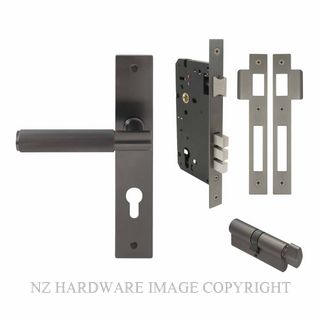 WINDSOR 8486 GN NIDO VERGE LINEAR KNURL LONG PLATE ENTRANCE SET GRAPHITE NICKEL