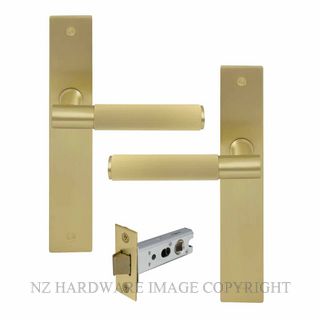 WINDSOR 8487M-MSB NIDO VERGE LINEAR KNURL LONG PLATE LATCH MAGNETIC MATT SATIN BRASS