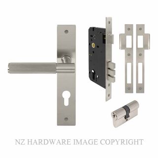 WINDSOR 8490 BN NIDO VERGE LINEAR KNURL LONG PLATE ENTRANCE SET K/K BRUSHED NICKEL