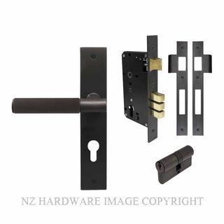 WINDSOR 8490 DRB NIDO VERGE LINEAR KNURL LONG PLATE ENTRANCE SET K/K DARK ROMAN BRASS