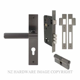 WINDSOR 8490 GN NIDO VERGE LINEAR KNURL LONG PLATE ENTRANCE SET K/K GRAPHITE NICKEL