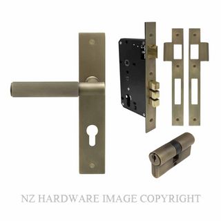 WINDSOR 8490 RB NIDO VERGE LINEAR KNURL LONG PLATE ENTRANCE SET K/K ROMAN BRASS