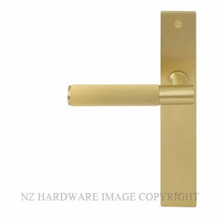 WINDSOR 8483 MSB NIDO VERGE LINEAR KNURL LEVER ON PLAIN PLATE SET MATT SATIN BRASS