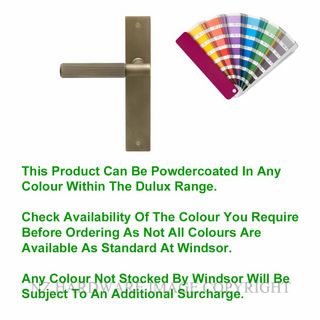 WINDSOR 8483 PC NIDO VERGE LINEAR KNURL LEVER ON PLAIN PLATE SET POWDERCOAT